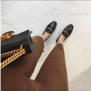 YirenYueji womans Black Lamb leather slip on Loafers double as mules EU 36 BoxH